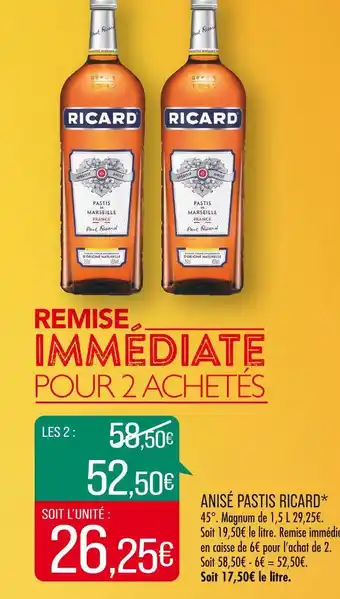 Match Ricard anisé pastis offre