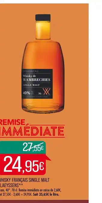 Match Single malt whisky français claeyssens offre