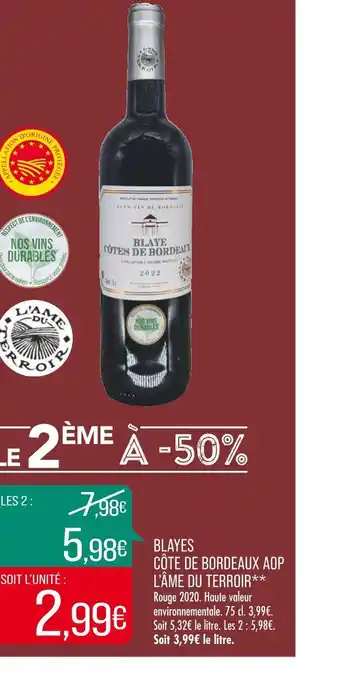 Match L’âme du terroir blayes côte de bordeaux aop offre