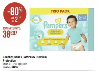 Casino Supermarchés Couches bébés PAMPERS Premium offre