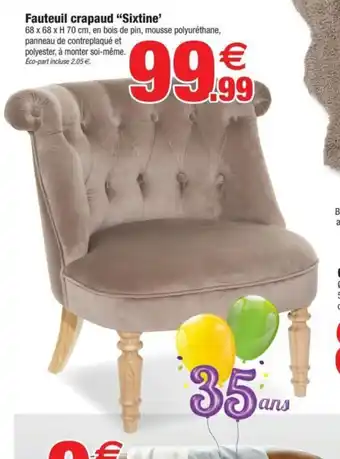 Fauteuil crapaud Sixtine