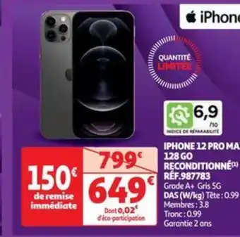 Auchan IPHONE 12 PRO MAX offre