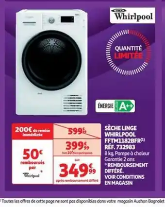 Auchan SÈCHE LINGE WHIRLPOOL offre