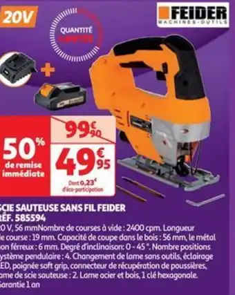 Auchan SCIE SAUTEUSE SANS FIL FEIDER offre