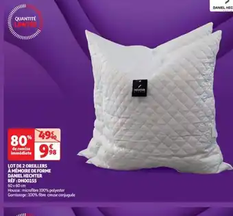 Auchan LOT DE 2 OREILLERS A MEMOIRE DE FORME offre