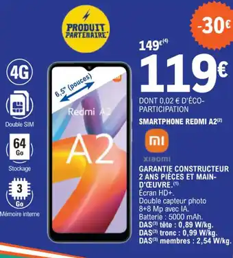 E.Leclerc SMARTPHONE REDMI A2 offre