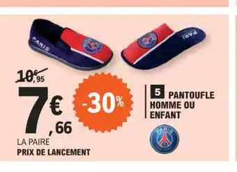 E.Leclerc 5 PANTOUFLE HOMME OU ENFANT offre