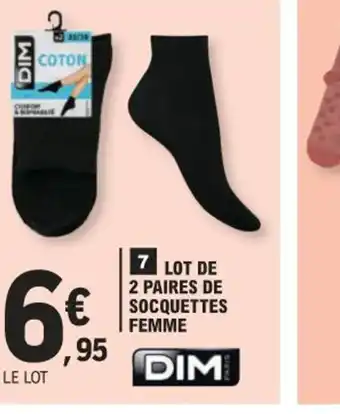 E.Leclerc 7 LOT DE 2 PAIRES DE SOCQUETTES FEMME offre