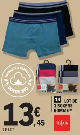 E.Leclerc LOT DE 3 BOXERS HOMME(3) offre