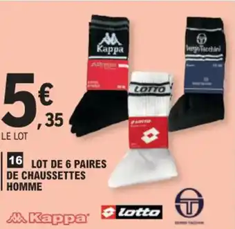 E.Leclerc LOT DE 6 PAIRES DE CHAUSSETTES HOMME offre