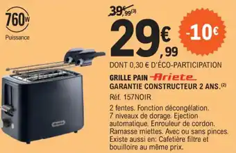 E.Leclerc GRILLE PAIN - Ariete offre