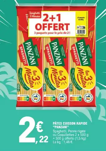 E.Leclerc PÂTES CUISSON RAPIDE "PANZANI" offre