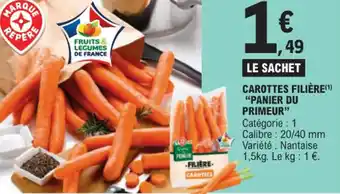 E.Leclerc CAROTTES FILIÈRE(¹) "PANIER DU PRIMEUR" offre