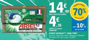 E.Leclerc LESSIVE CAPSULES(¹²) "ARIEL PODS" offre