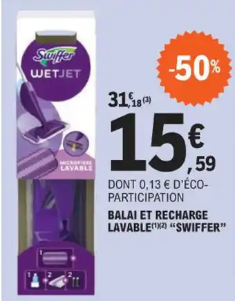 E.Leclerc BALAI ET RECHARGE LAVABLE(¹)(2) "SWIFFER" offre