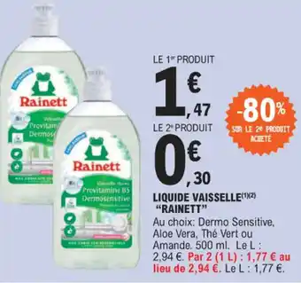 E.Leclerc LIQUIDE VAISSELLE(¹)(2) "RAINETT" offre
