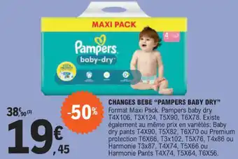 E.Leclerc CHANGES BEBE "PAMPERS BABY DRY" offre
