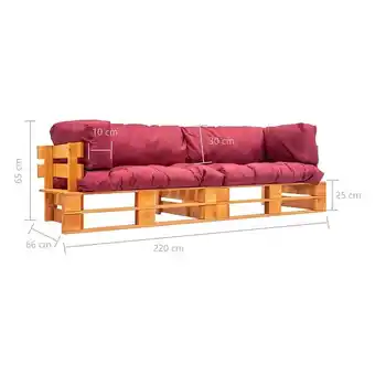 Bricorama Vidaxl canapés de jardin palette 2 pcs avec coussins rouge pinède offre