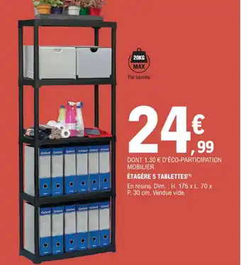 E.Leclerc Brico ÉTAGÈRE 5 TABLETTES(¹) offre