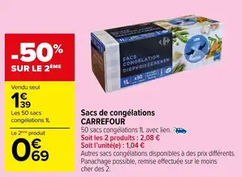 Carrefour Market Sacs de congélations CARREFOUR offre