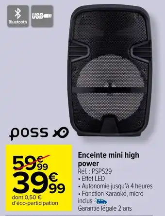 Carrefour Market Enceinte mini high power offre