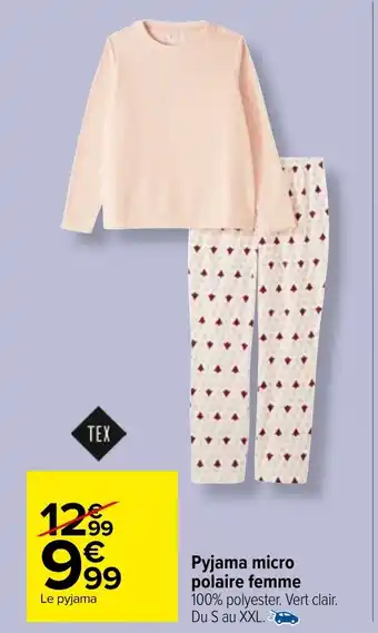 Carrefour Market Pyjama micro polaire femme offre