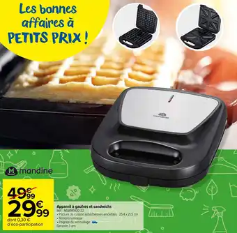 Carrefour Market Appareil à gaufres et sandwichs offre