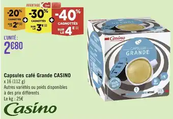 Géant Casino Capsules café Grande CASINO offre