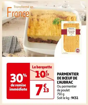 Auchan Supermarché Maison tino parmentier de bœuf de l'aubrac offre