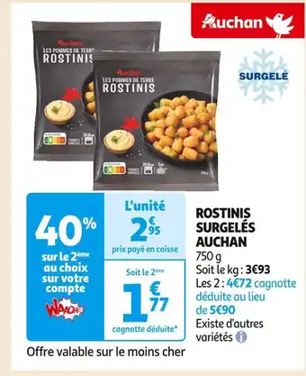 Auchan Supermarché Auchan rostinis surgelés offre