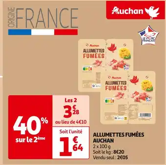 Auchan Supermarché Auchan allumettes fumées offre