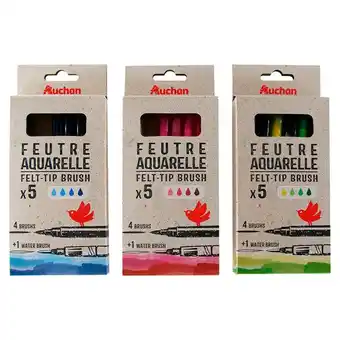 Auchan 5 feutres aquarelles offre