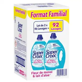 Auchan Lessive liquide bora bora fleur de monoï et lait d'aloe super croix offre