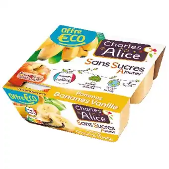Auchan Dessert de fruits sans sucres ajoutés charles & alice offre