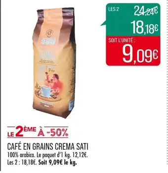 Match Sati café en grains crema offre
