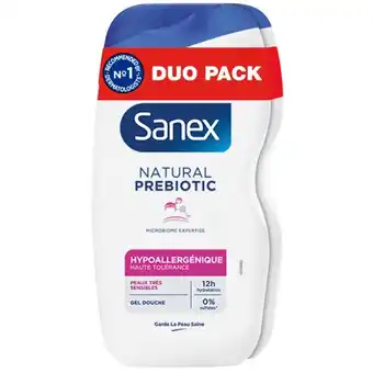 Auchan Gel douche natural prebiotic sanex offre