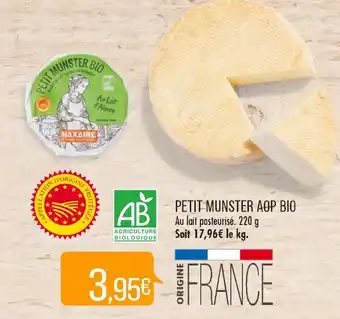 Match Petit munster aop bio offre