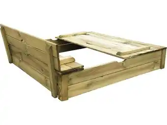 Bricorama Bac à sable en bois "Sandy" 120x120 avec banc offre