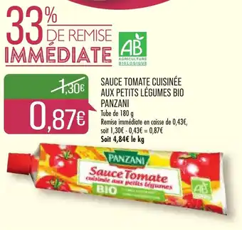 Match Sauce tomate cuisinée aux petits légumes bio panzani offre