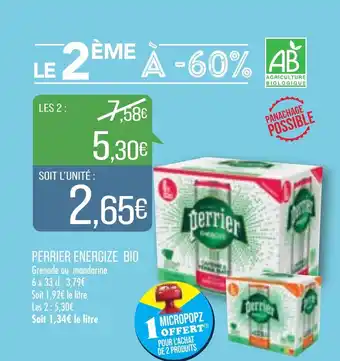 Match Perrier energiza bio offre