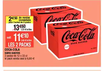 Migros COCA-COLA sans sucres offre