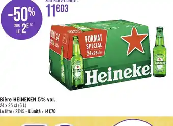 Géant Casino Bière HEINEKEN 5% vol. offre