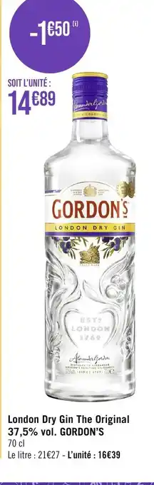 London Dry Gin The Original 37,5% vol. GORDON'S 70 cl