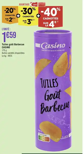 Géant Casino Tuiles goût Barbecue CASINO offre