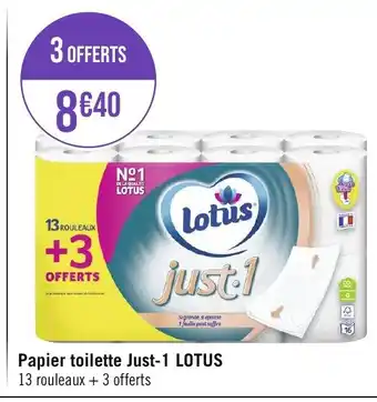 Géant Casino Papier toilette Just-1 LOTUS offre