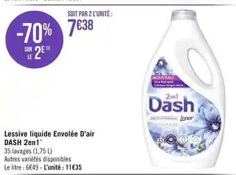 Lessive liquide Envolée D'air DASH 2en1