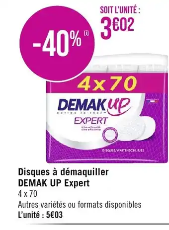 Géant Casino Disques à démaquiller DEMAK UP Expert offre