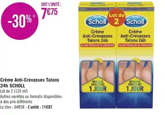 Géant Casino Crème Anti-Crevasses Talons 24h SCHOLL offre