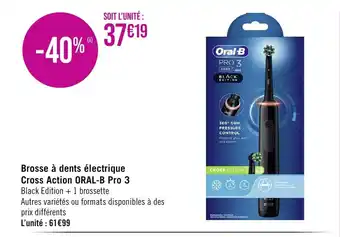 Géant Casino Brosse à dents électrique Cross Action ORAL-B Pro 3 offre