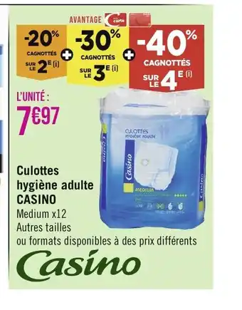 Géant Casino CULOTTES HYOIČNE ADULTE offre